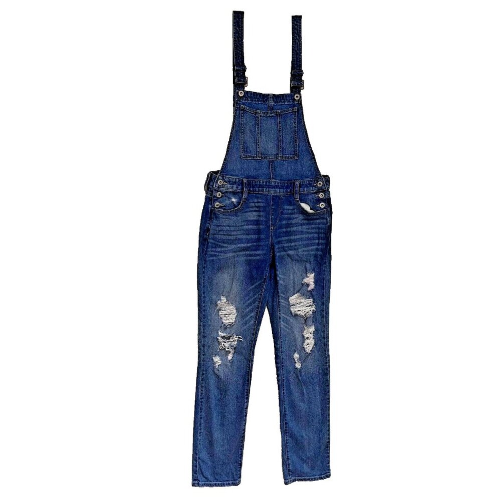 Arizona Jeans Bibbed Overalls Women's Size S Cotton Spandex Distressed